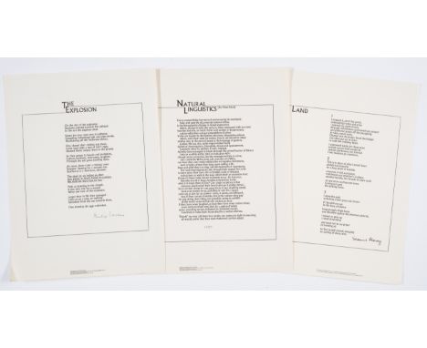 Poem-of-the-Month Club.- Collection of broadsides signed by the poets, including W.H. Auden, Steven Spender, Philip Larkin, S