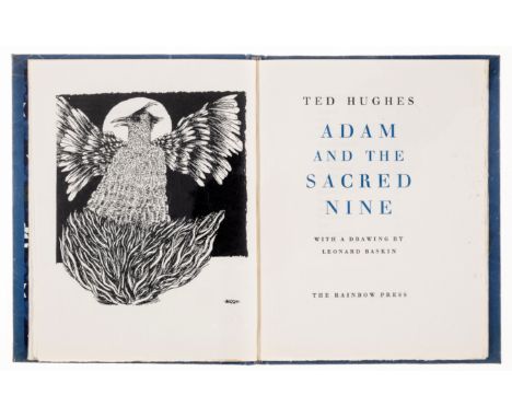 Hughes (Ted) Adam and the Sacred Nine, one of 200 copies signed by the author, illustration by Leonard Baskin, original blue 