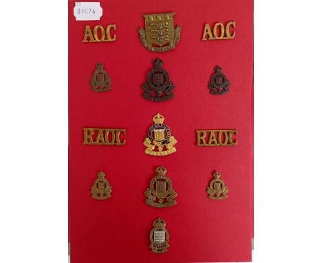 Assorted military badges, including RASC, RAOC, RAC and others  Provenance: A Collection of Military Badges from a West Count