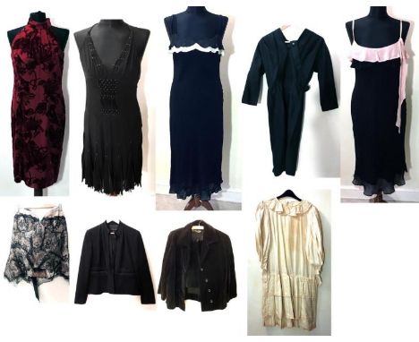 Ladies Vintage & Modern Clothing incl. Petite Dress Co. of Mayfair Black Velvet jacket & skirt, M&S Limited Collection black 