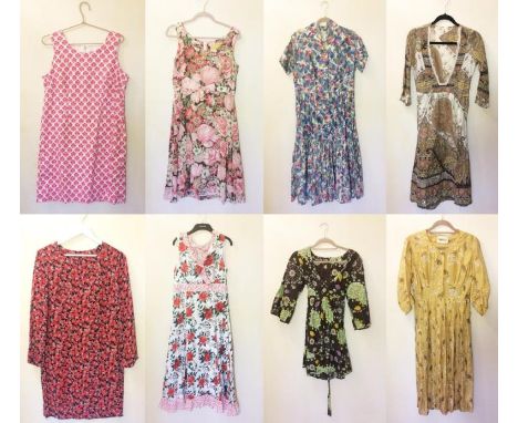 Ladies Vintage Floral Dresses incl. Red/Black long sleeved tunic dress, red & white fitted shift dress, Berkertex floral dres