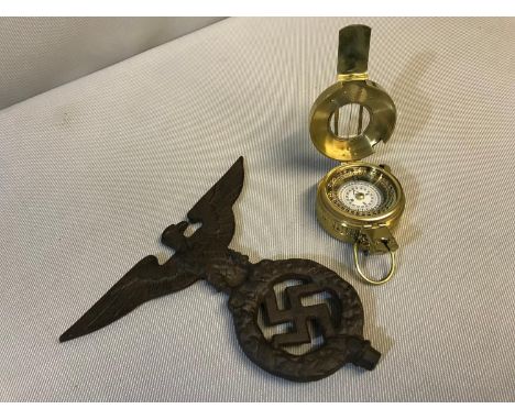 Reproduction German flag topper & Compass 
