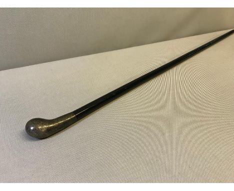 London silver topped walking stick. Makers Henry Perkins & Sons. Measures 91.5cm in length 