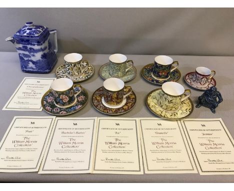 Victoria & Albert Museum, William Morrison Collection 6 cups and saucers with certificates, Wade Figure, Old Ringtons blue an