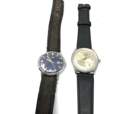 2 vintage gents wrist watches oris &amp; princeton both watches are ticking 