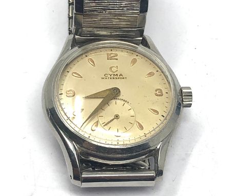 Vintage cyma watersport gents wristwatch the watch is ticking 