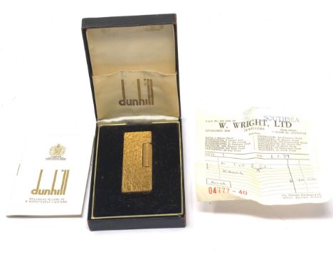 Fine vintage boxed dunhill cigarette lighter good condition with original 1979 receipt 