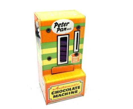 Vintage Peter Pan Tin Chocolate Machine Money box Bank 
