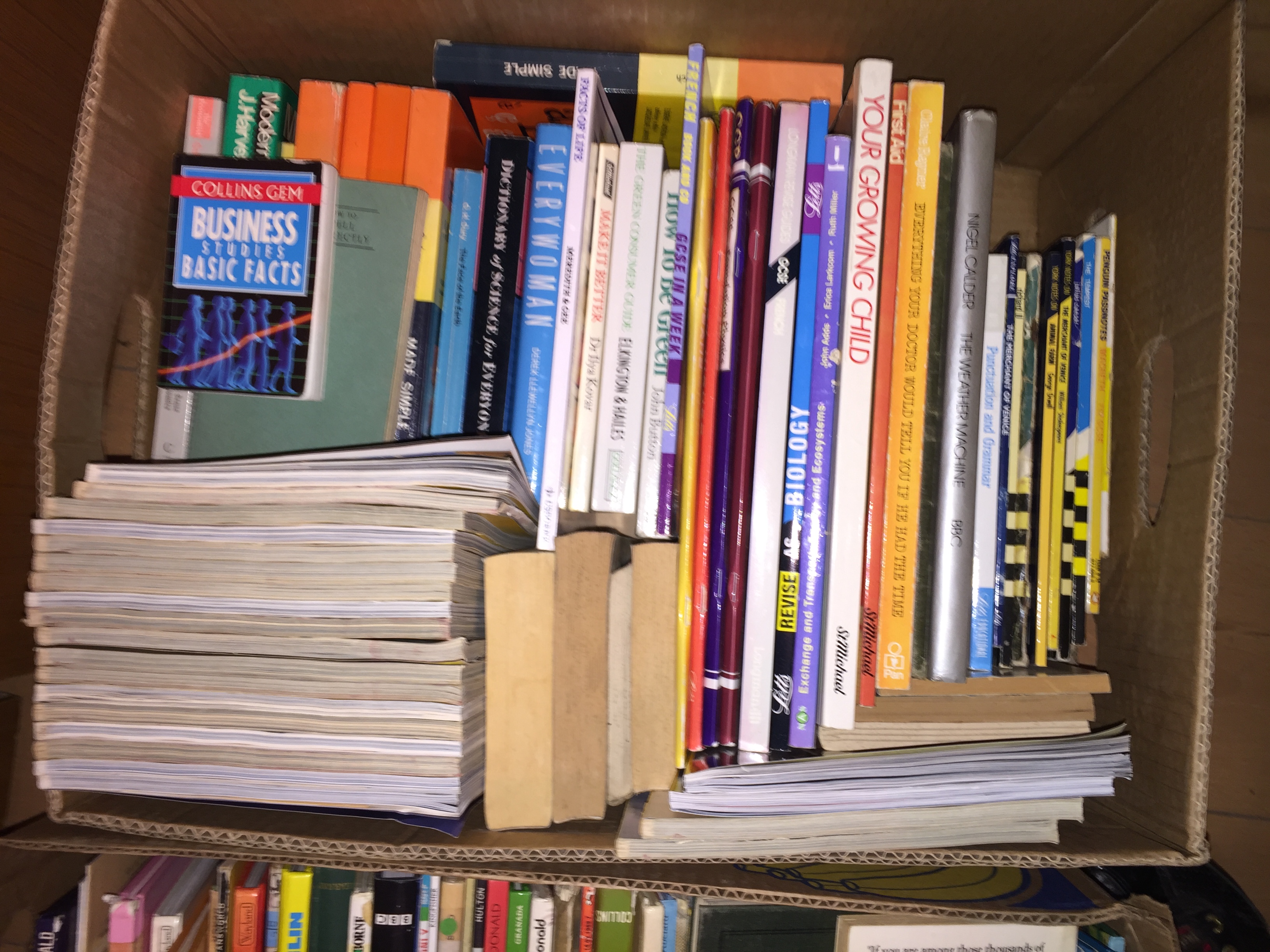 Four boxes of books.