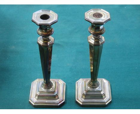 PAIR OF HALLMARKED SILVER CANDLESTICKS, SHEFFIELD ASSAY, BY J DIXON & SONS, APPROXIMATELY 26cm HIGH