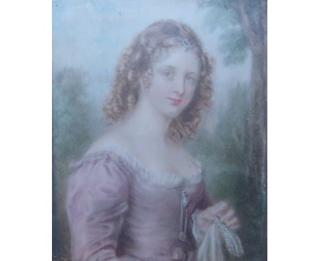 MINIATURE PORTRAIT WITHIN GILT FRAME 