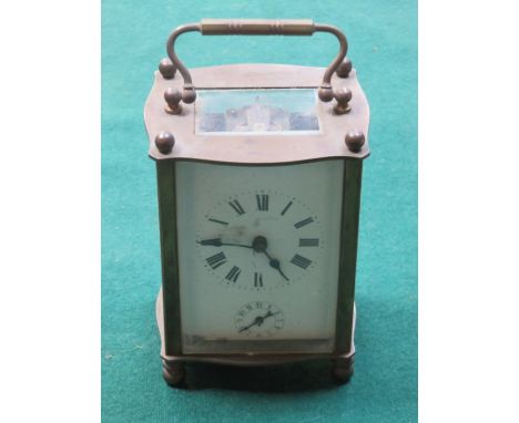 BRASS AND GLASS CASED FRENCH STYLE BRACKET CLOCK 