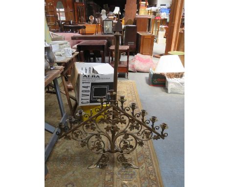 GILT METAL BRASS CHURCH ALTAR CANDLE STAND (BRACKET MISSING)