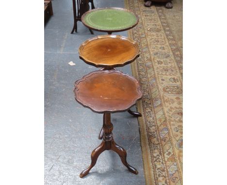 THREE SMALL TRIPOD TABLES 