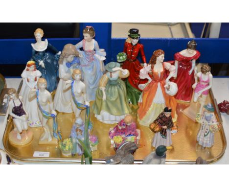 COLLECTION OF 15 VARIOUS ROYAL DOULTON FIGURINE ORNAMENTS &amp; 1 NAO FIGURINE    