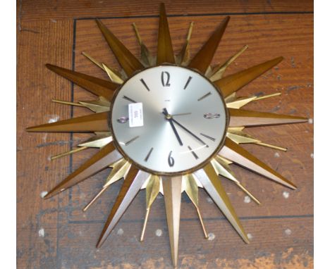 VINTAGE METAMEC STAR BURST WALL CLOCK    