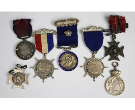 Three Victorian silver medals for Amature Races to C. Stuart, comprising two ¼ mile and one ½ mile medals, all dated 1864; a 