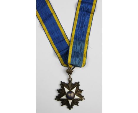 An Egypt Order of the Nile Commanders neck badge, enamel and silver, with ribbon (no box)