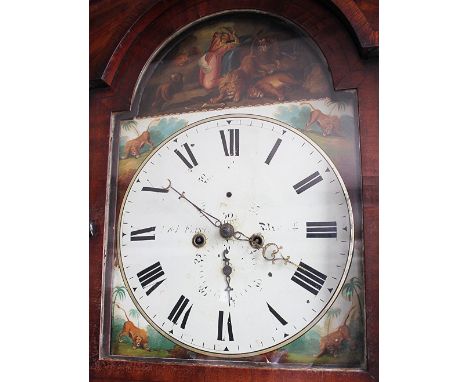 A George III oak and mahogany eight day longcase clock, the 35.5cm Roman numeral dial indistinctly signed 'Flint', with date 