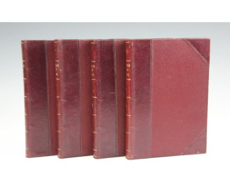 SWAYSLAND (W), FAMILIAR WILD BIRDS, four vols, colour plates, 3/4 red leather with cloth boards, Cassell and Company 1903 (4)