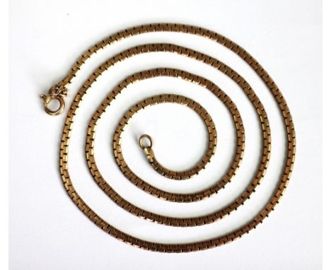 A 9ct yellow gold chain, of decorative brick link and with bolt ring clasp, gross weight 14.5gms 