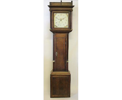 A George III thirty hour oak longcase clock, the painted Arabic dial signed J. Callcott, Cotton, with subsidiary seconds, 162