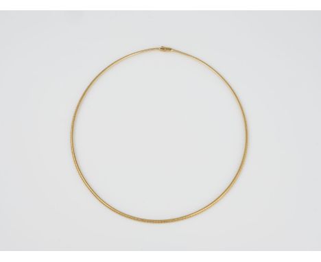 KETTE Gelbgold. L. 43 cm, Ges.-Gew. ca. 15,3 g. Gest. 750, Herstellersignet. Schließe besetzt mit einem Brillant, ca. 0,008 c