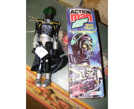 A vintage Palitoy Captain Zargon Space Pirate Action Man figure with boxCONDITION REPORT.
