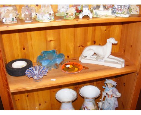 A Parian statue of Greyhound, together with collectable ceramic and glass, including Poole Pottery  CONDITION REPORT Our team