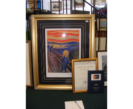 AFTER EDVARD MUNCH - Limited Edition Gouttelette print, Chelsea Green Editions - No.7 of 75 - entitled 'The Scream', together