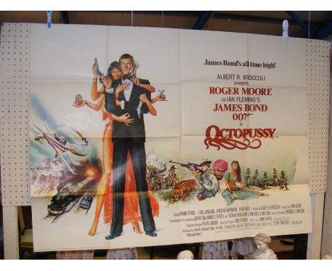 A vintage James Bond 'Octopussy' quad film poster - starring Roger Moore 