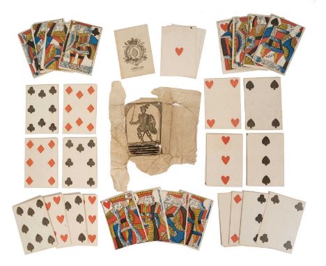 18th century complete set of 52 single ended cards by Lewellyn, circa 1777, plain backed, with partial wrapper, each card app