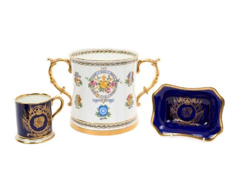 T.M. King George VI and Queen Elizabeth Coronation 1937, Coalport commemorative mug and dish and an impressive Hammersley two