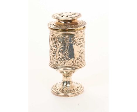 Early 20th century silver capstan double inkwell, with twin ink reservoirs (Birmingham 1916) maker's mark rubbed, together wi