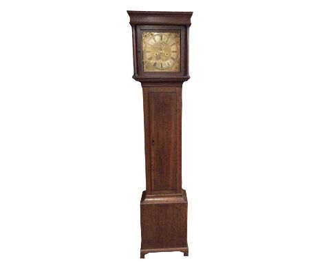 Early 18th century oak cased eight day longcase clock by Corn Harbert, London Bridge, signed square 11inch brass dial with ch