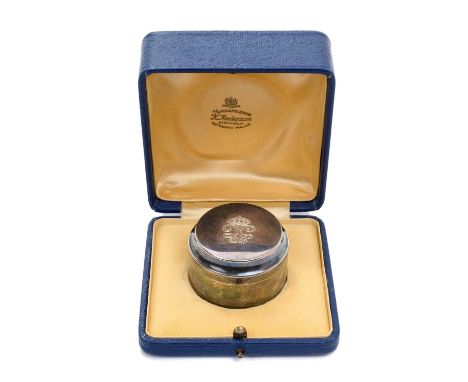 Swedish / Danish Royal presentation silver pot with crowned interlaced S monogram to lid in fitted K. Anderson, Stockholm box