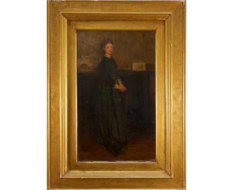 John Pettie (1839-1893) oil on canvas - Portrait of a Lady, signed, 71cm x 43cm, in gilt frame