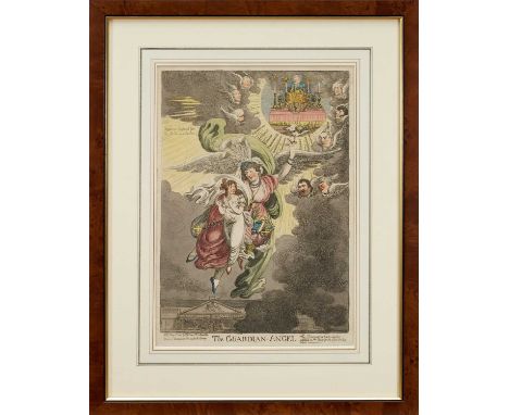 Williams (after Gillray) hand coloured etching - The Guardian Angel, published May 10th, 1805, by S.W. Fores, BM 10401, 36cm 