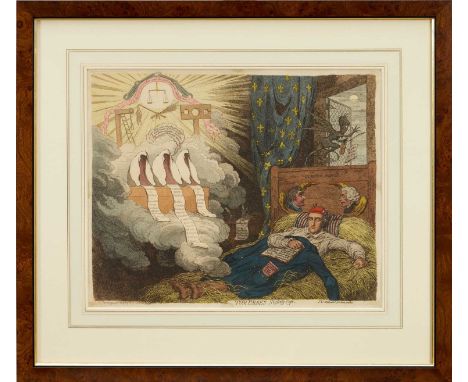 James Gillray (1756-1815) hand coloured etching - Tom Paine's Nightly Pest, published Dec 10th 1792 by H. Humphrey, BM 8137, 