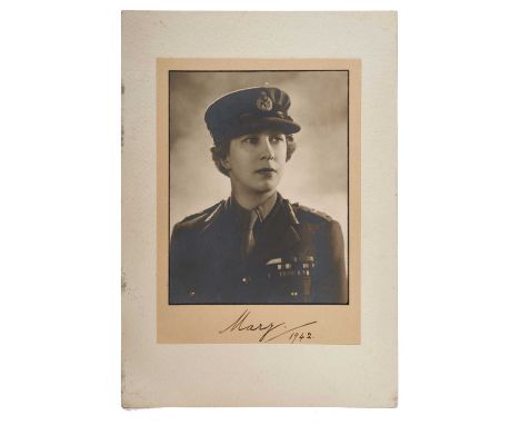 H.R.H. Princess Mary The Princess Royal and Countess of Harewood, signed 1942 wartime presentation portrait photograph by Dor