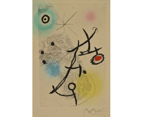 *Joan Miró (1893-1983) etching with aquatint in colours - Ponts Suspendus (Bridges in Suspense), 1964, signed and numbered 2/