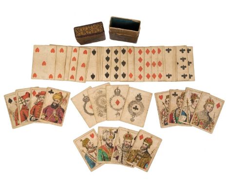 Complete deck of 52 Imperial Royal playing cards by S &amp; J Fuller, circa 1830, the court cards depicting historial figures