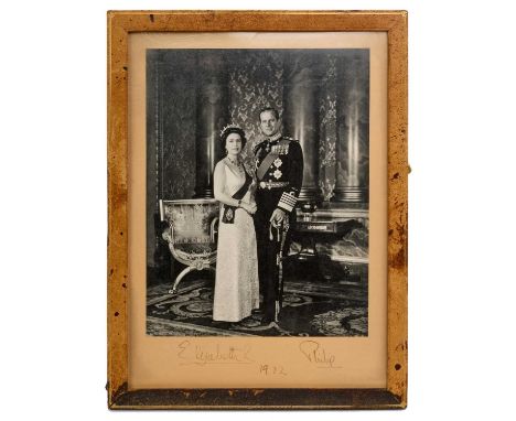 H.M. Queen Elizabeth II and H.R.H. The Duke of Edinburgh signed 1972 presentation portrait photograph of the Royal couple tak