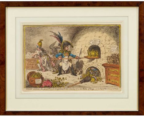 James Gillray (1756-1815) hand coloured etching - Tiddy-Doll the Great French Gingerbread Maker, published Jan 23rd, 1806, by