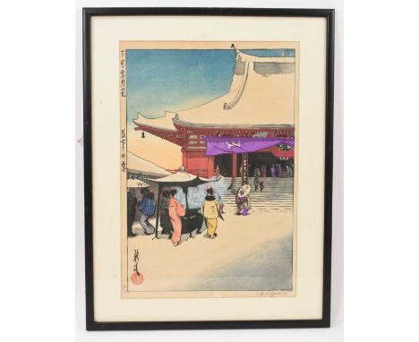 Paul Binnie (b. 1967) Japanese woodblock print - Snow-Moon-Flower - Snow at Asakusa, signed and numbered 32 of 100, image 37 