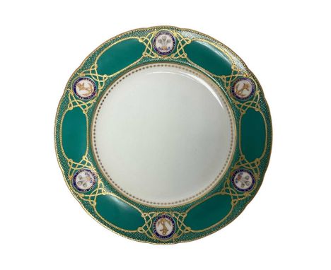 H.R.H. Edward Prince of Wales (later King Edward VII), scarce Mintons dinner plate made for the Royal Yacht Osborne with pain