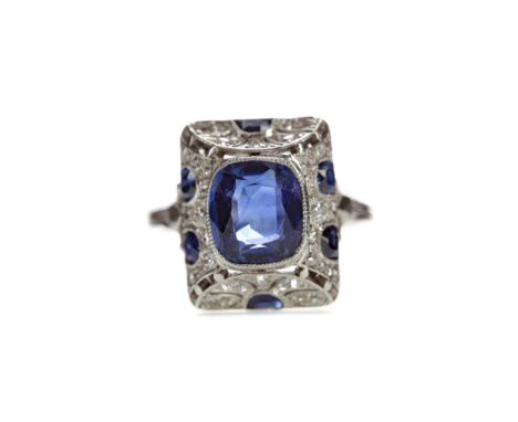 CERTIFICATED UNHEATED BURMESE SAPPHIRE AND DIAMOND RING, set with a cushion cut sapphire of approximately 2.83 carats with ac