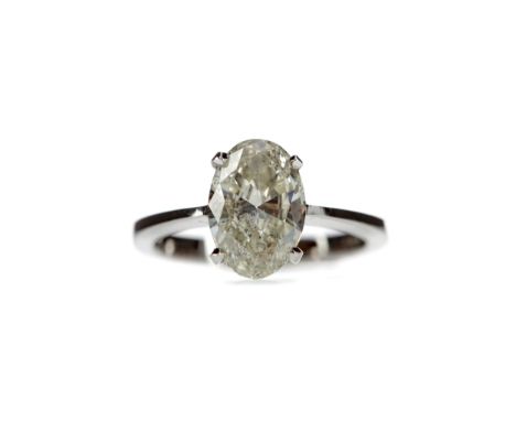 CERTIFICATED DIAMOND SOLITAIRE RING, set with an oval diamond of approximately 2.15 carats with accompanying report from IGL 