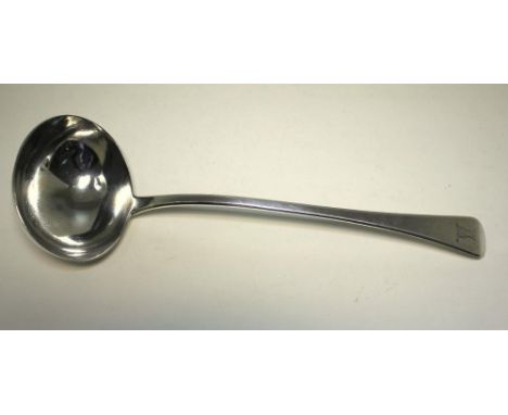 A George III silver Old English pattern soup ladle, by Richard Crossley & George Smith IV, London 1811, crested, 32.75cm, a p