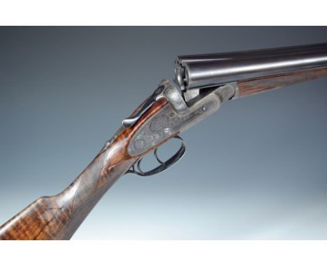 Army & Navy CSL, a 12 bore sidelock ejector gun, No. 57370, the 30" barrels with sunken rib, the frame with bouquet and scrol
